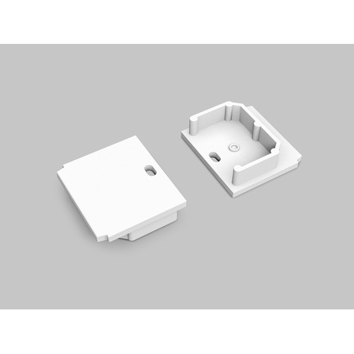 1 stk. Endestykke LINEA-IN20 TRIMLESS - Med hull, hvit
