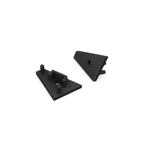1 stk. Endestykke CORNER10 GEN2 - Med hull, svart