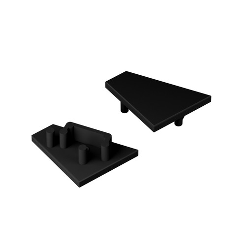 1 stk. Endestykke CORNER12.V2 - Svart