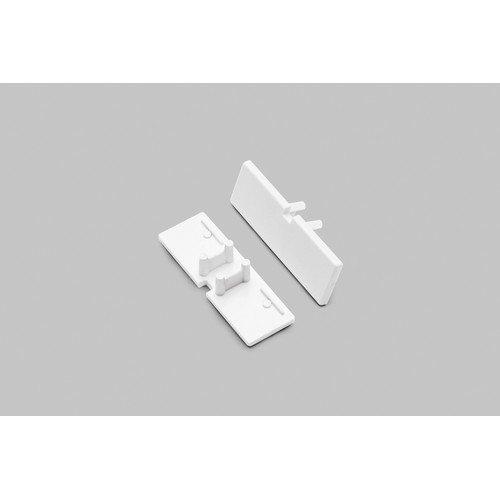 1 stk. Endestykke BACK10 - Med hull, hvit