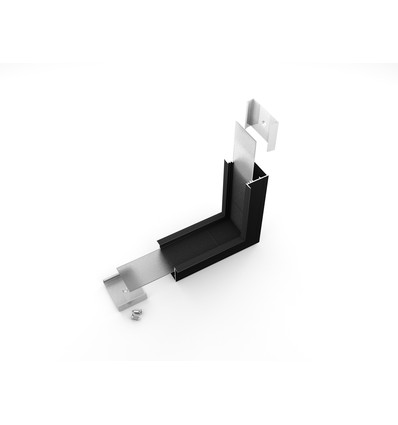 Profilsamler VARIO30-07 90DEG - opp / ned, svart anodisert