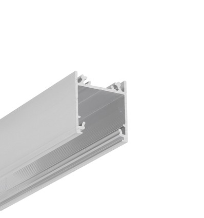 2m aluprofil LINEA20 EE7F/TY - Ubehandlet aluminium, påbygging, LED skinne