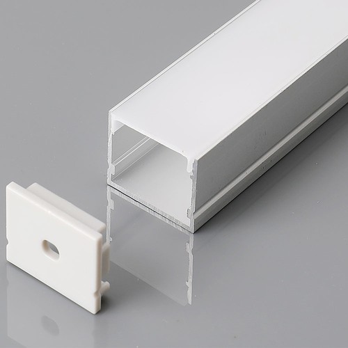 2m aluminiumsprofil sett - LED-Stripe profil, overflatemontering, 200x3x2cm