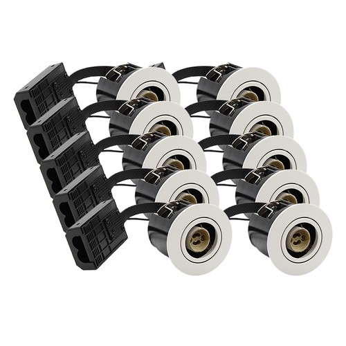10 stk. GU10 Downlight Inno88 - Matthvit, IP44, godkjent for montering i isolasjon
