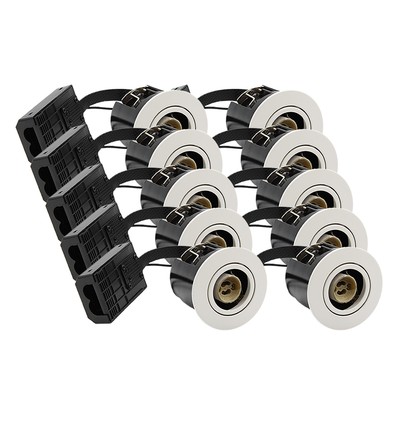 10 stk. GU10 innfellingsspot Inno88 - Matthvit, IP44, godkjent for montering i isolasjon