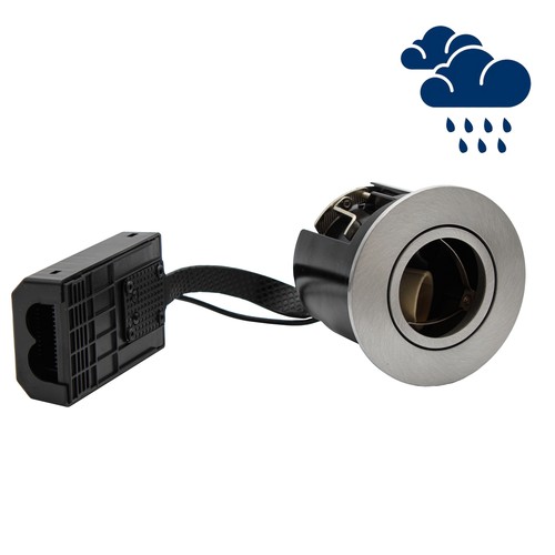 GU10 Downlight Inno88 Utendørs - Børstet rustfritt stål, IP44, godkjent for montering i isolasjon