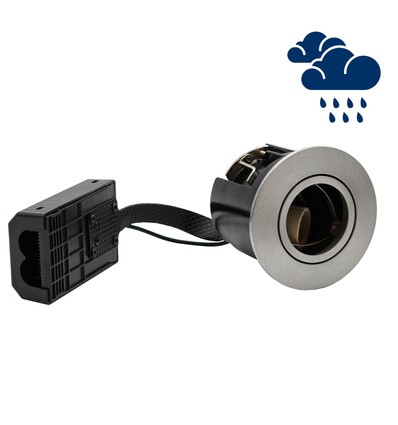 GU10 innfellingsspot Inno88 Utendørs - Børstet rustfritt stål, IP44, godkjent for montering i isolasjon