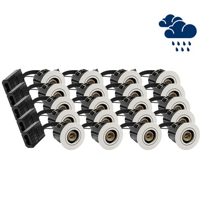 20 stk. GU10 Downlight Inno88 Utendørs - Hvit, IP44, godkjent i isolasjon