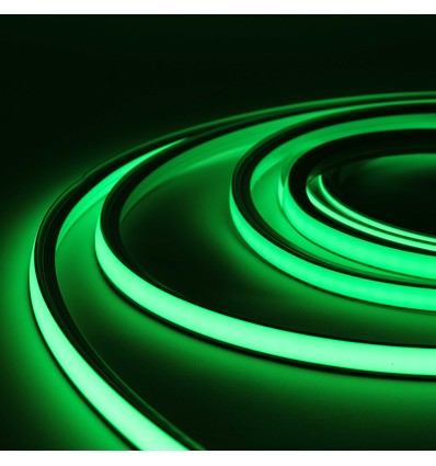 5m 8W/m AnyCut Neon Flex 10x10 Grønn LED-strip - 12V DC, ingen klippeavstand