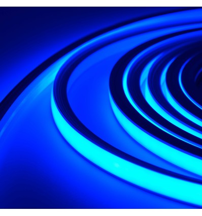 5m 8W/m AnyCut Neon Flex 10x10 Blå LED-strip - 12V DC, ingen klippeavstand