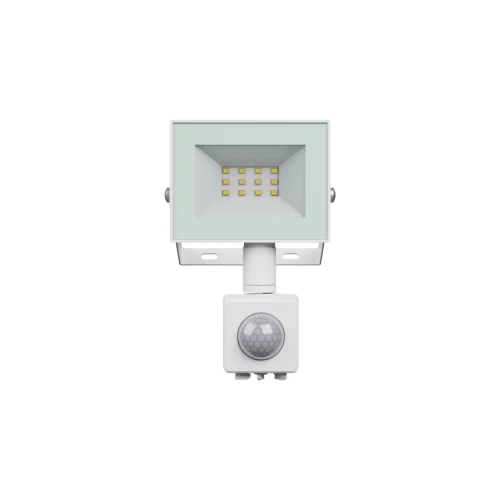 10W lyskaster med sensor - Hvit, IP44, PIR sensor, 230V, Spectrum