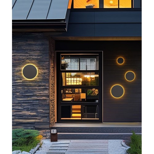 12W Vegglampe - IP44 utendørs, Ø18cm, 3 lysfarger, Hvit