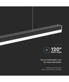 120cm 40W LED lysskinne - 107lm/W, Sort, IP20, IK08, gjennomfortrådet, 4000K