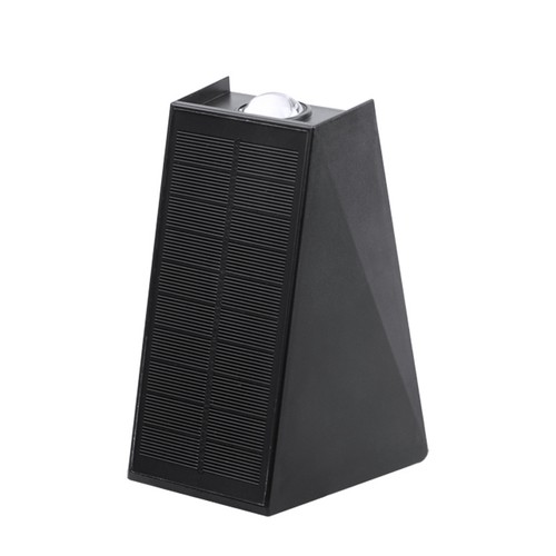 Solcelle sensor vegglampe - Sort, opp/ned, skumringssensor, IP54