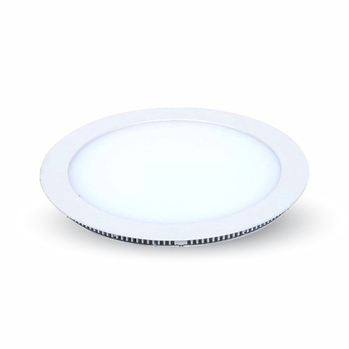 22W Ø24cm LED innfellingspanel - Hull: Ø22 cm, Mål: Ø24 cm, hvit kant, ultra-slim design