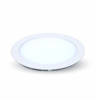 22W Ø24cm LED innfellingspanel - Hull: Ø22 cm, Mål: Ø24 cm, hvit kant, ultra-slim design