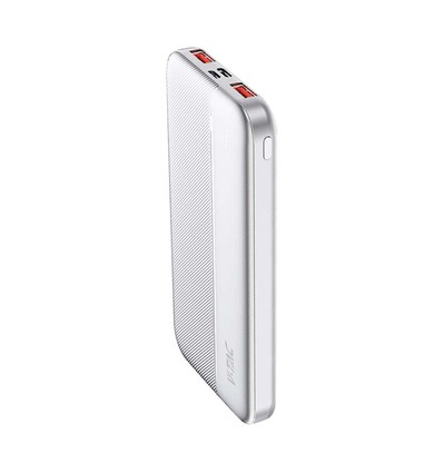 10000mAh Powerbank, 22.5W - Ultra slim, aluminium, hvit, fast charger