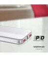 10000mAh Powerbank, 22.5W - Ultra slim, aluminium, hvit, fast charger