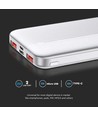 10000mAh Hurtiglader Powerbank - Hvit
