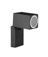 GU10 vegglampe med justerbart hode - IP44 utendørs, sort, aluminium, uten lyskilde