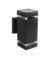 LED vegglampe E27 - svart hus, kvadrat, IP44