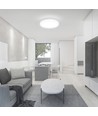 24W LED sensorlampe - Ø29,5cm, IP44, hvit kant, 3000K, innebygd mikrobølgesensor