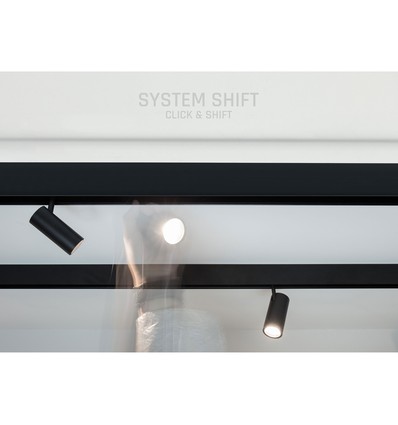 SHIFT Spot M - lys 44x157x178mm, 10W, 24°, svart, DALI