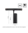 SHIFT Spot M - lys 44x157x178mm, 10W, 24°, svart, DALI