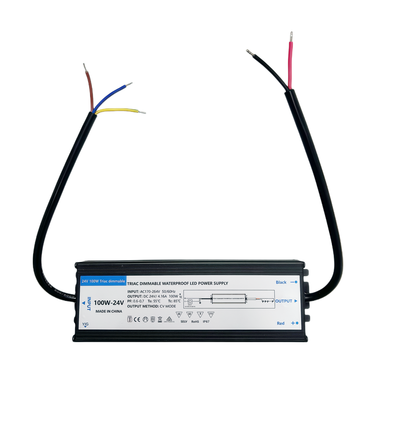 100W vanntett dimbar strømforsyning - 24V DC, 4.17A, Triac, IP67