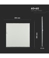 60x60 LED-panel, 40W - 124lm/W, hvit kant