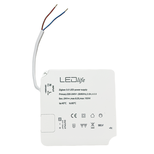 Zigbee 150W strømforsyning - Hue kompatibel, 24V DC, 6,25A, IP20 innendørs