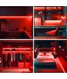 Rød 8x16 CLIP-ON Neon Flex LED - 8W per meter, IP67, 24V