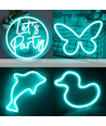 Lyseblå 8x16 CLIP-ON Neon Flex LED - 8W per meter, IP67, 24V
