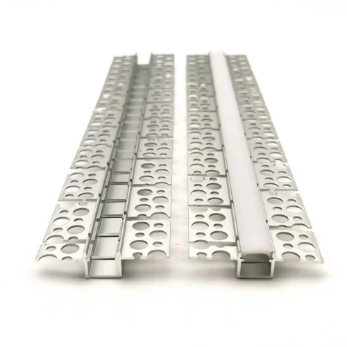 Fleksibel innsparkling aluprofil til LED-strip - 2 meter, inkl. deksel