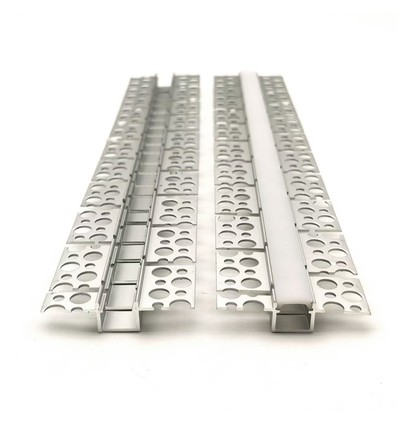 Fleksibel innsparkling aluprofil til LED-strip - 2 meter, inkl. deksel