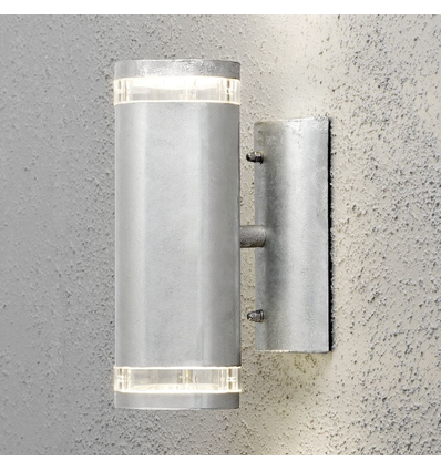 Outlet: Modena Vegglampe utendørs Up/Down GU10 IP44 i Galvanisert - Konstsmide