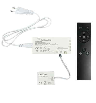 LEDlife Møbelspot Wifi strømforsyning 15W - Til Sono og Reco møbelspot, Tuya/Smart Life, RF, maks. 4 spot, inkl. fjernkontroll