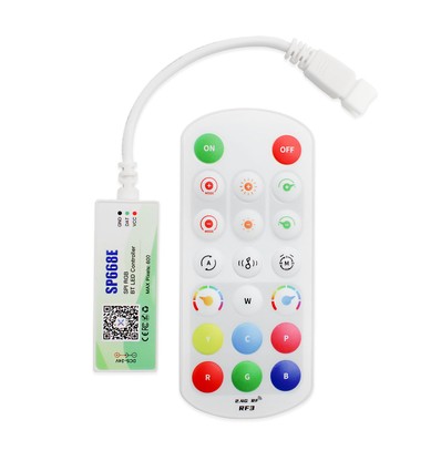 RGBIC 3-pin kontroller med fjernkontroll - Bluetooth, RF trådløs