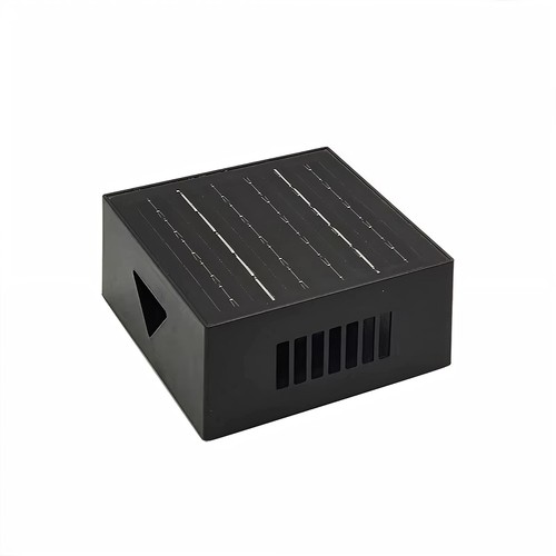 Solcelle vegglampe - IP54, sort, roterbar, firkantet, skumringssensor