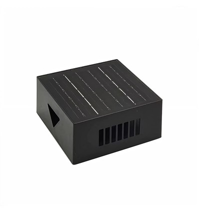 Solcelle vegglampe - IP54, sort, roterbar, firkantet, skumringssensor