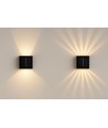 Solcelle vegglampe - IP54, sort, roterbar, firkantet, skumringssensor