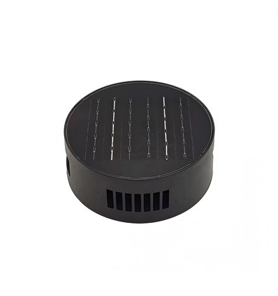 Solcelle sensor vegglampe - Svart, rund, justerbar spredning skumringssensor, IP54