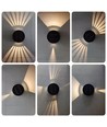 Solcelle sensor vegglampe - Svart, rund, justerbar spredning skumringssensor, IP54