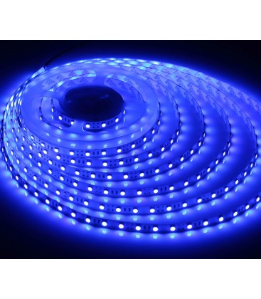 Blå 450 nm 10W/m 24V LED stripe - 5m, IP20, 120 LED per meter