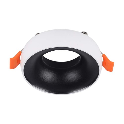 GU10 lampe - rund hvit ramme, svart reflektor