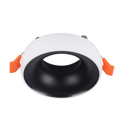 GU10 lampe - rund hvit ramme, svart reflektor