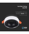 GU10 lampe - rund hvit ramme, svart reflektor