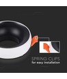 GU10 lampe - rund hvit ramme, svart reflektor