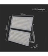 500W LED lyskaster - Super High Power, 1m kabel, Samsung-chip, 4000K, sort hus, IP65, 135lm/W