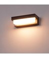 Solcelle sensor CCT vegglampe - 3 lysfarger, svart, firkantet, skumringssensor, IP54